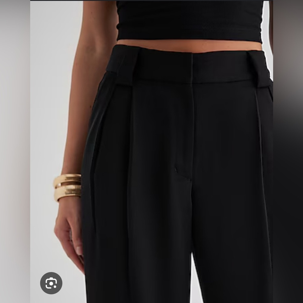 Express high rise ankle Black Tailored Trousers with Pleating size 0P